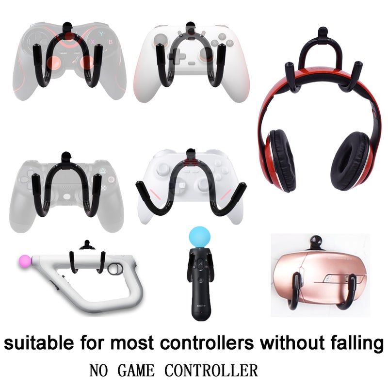YYST Universal Game Controller Organizer Wall Rack Wall Mount Wall Clip Wall Hanger Compatible With Xbox One PS4 Switch Pro Game controller 4/PK - NO GAME CONTROLLER - No Falling - Image 3